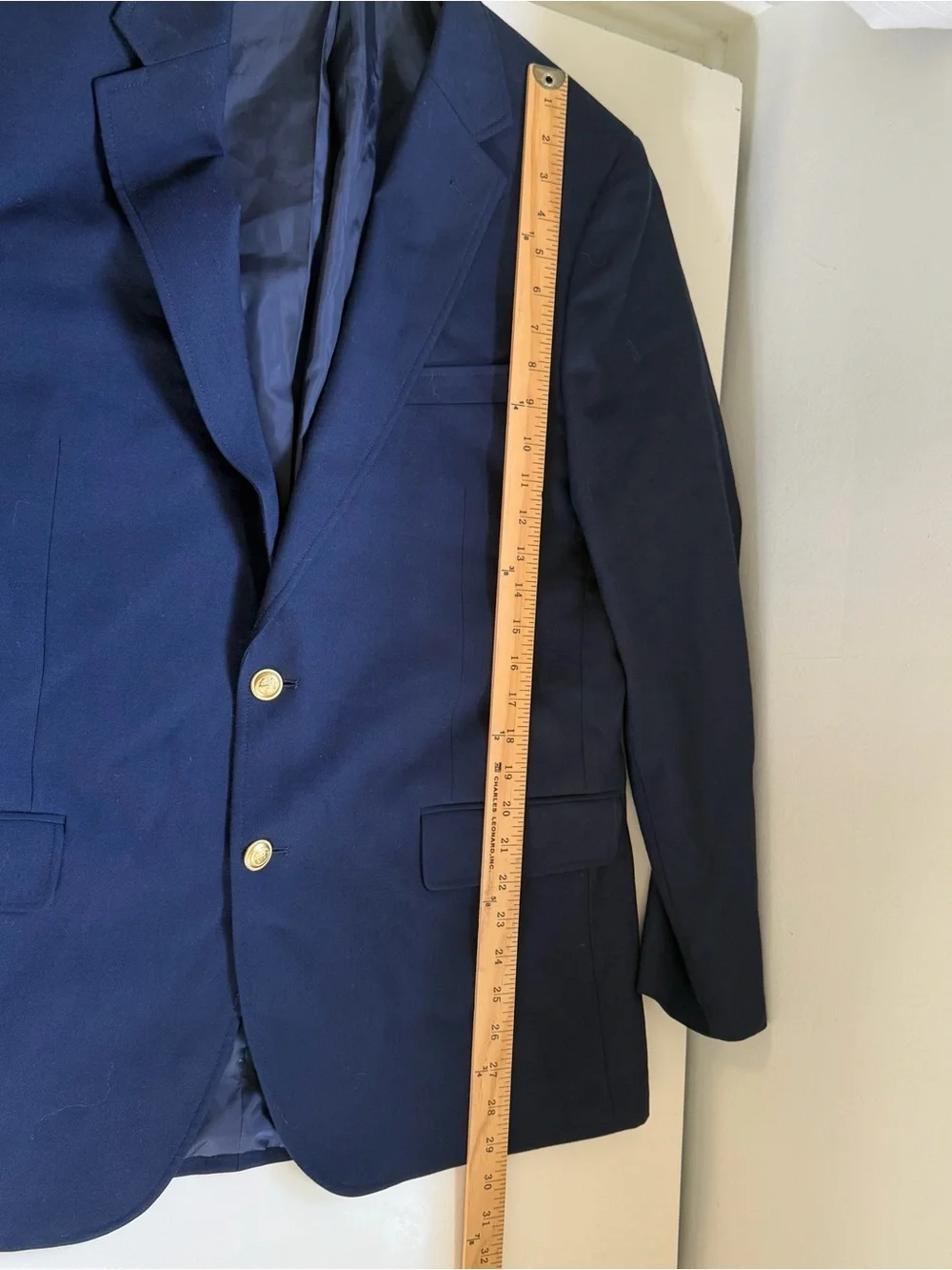 J Crew Thompson Navy Blazer University Gold Buttons Size 44R Classic Preppy